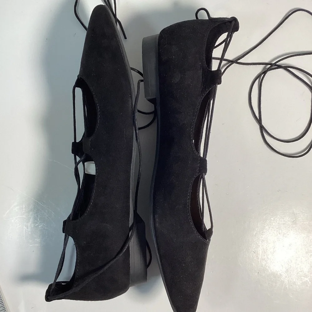 Mossimo Black Tie Up Flats - Style Kady - Size 7.5